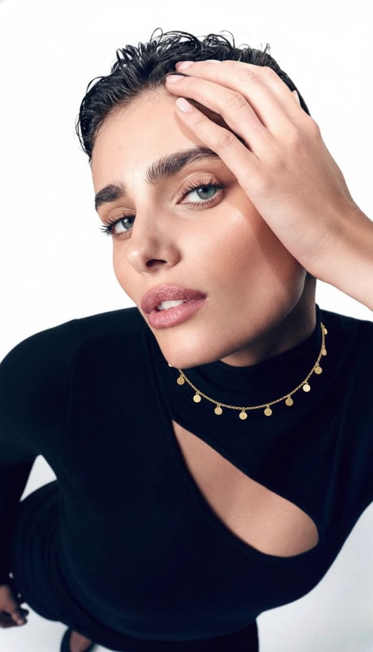 The Disc Charm Choker Necklace