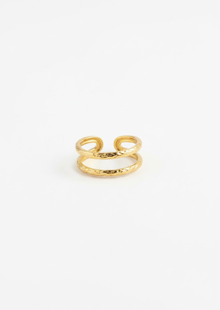 Hammered Gold Cuff Ring