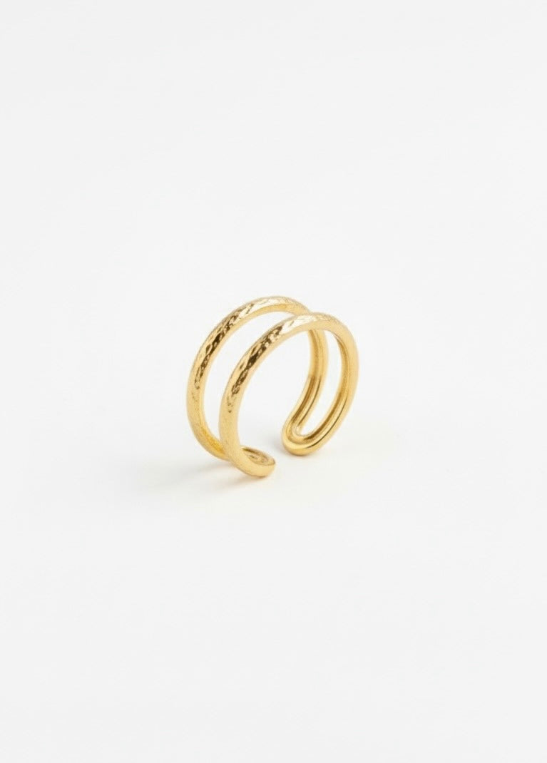 Hammered Gold Cuff Ring