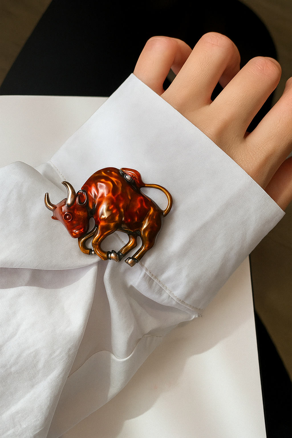 Fierce Bull Statement Brooch