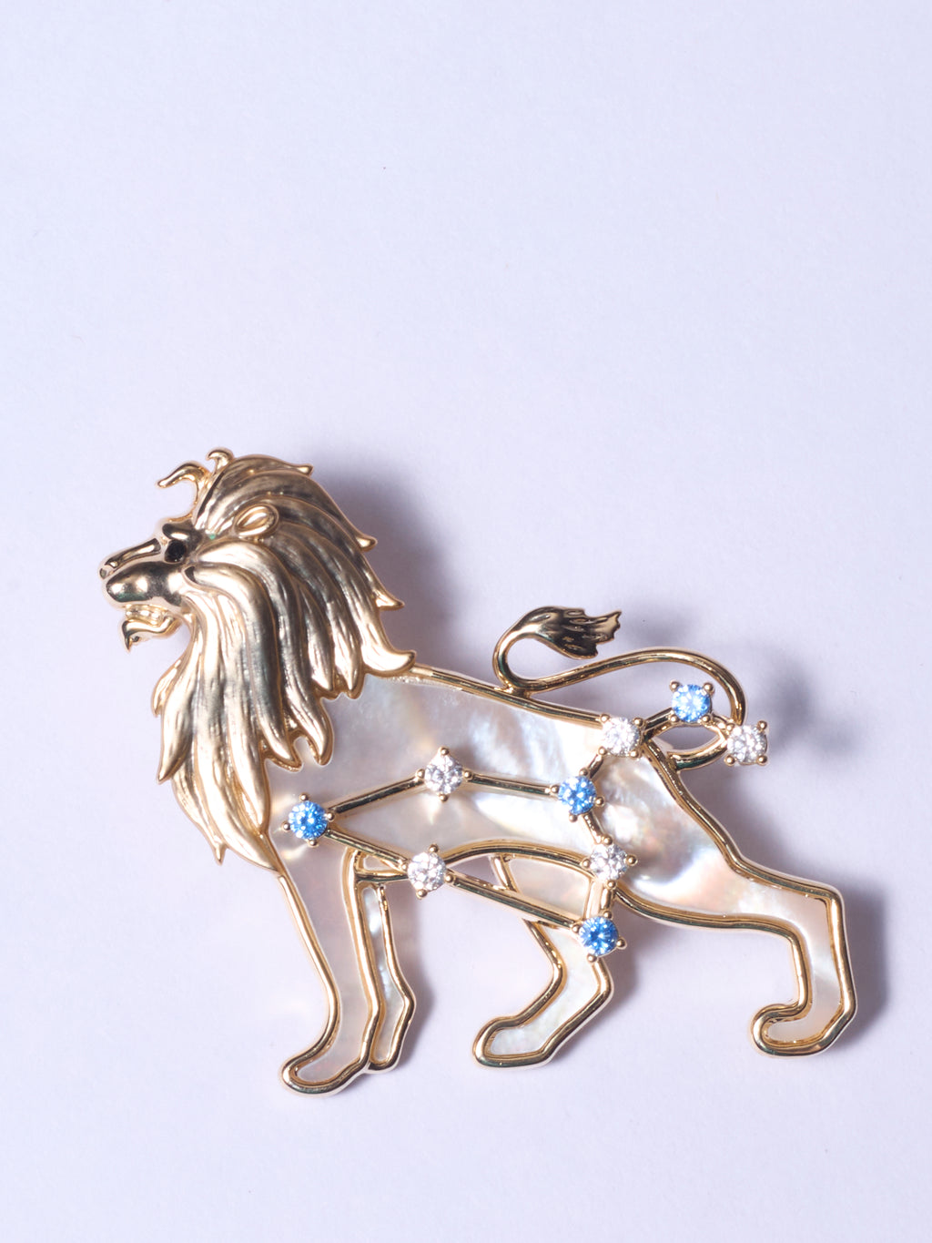 Gold Lion Brooch