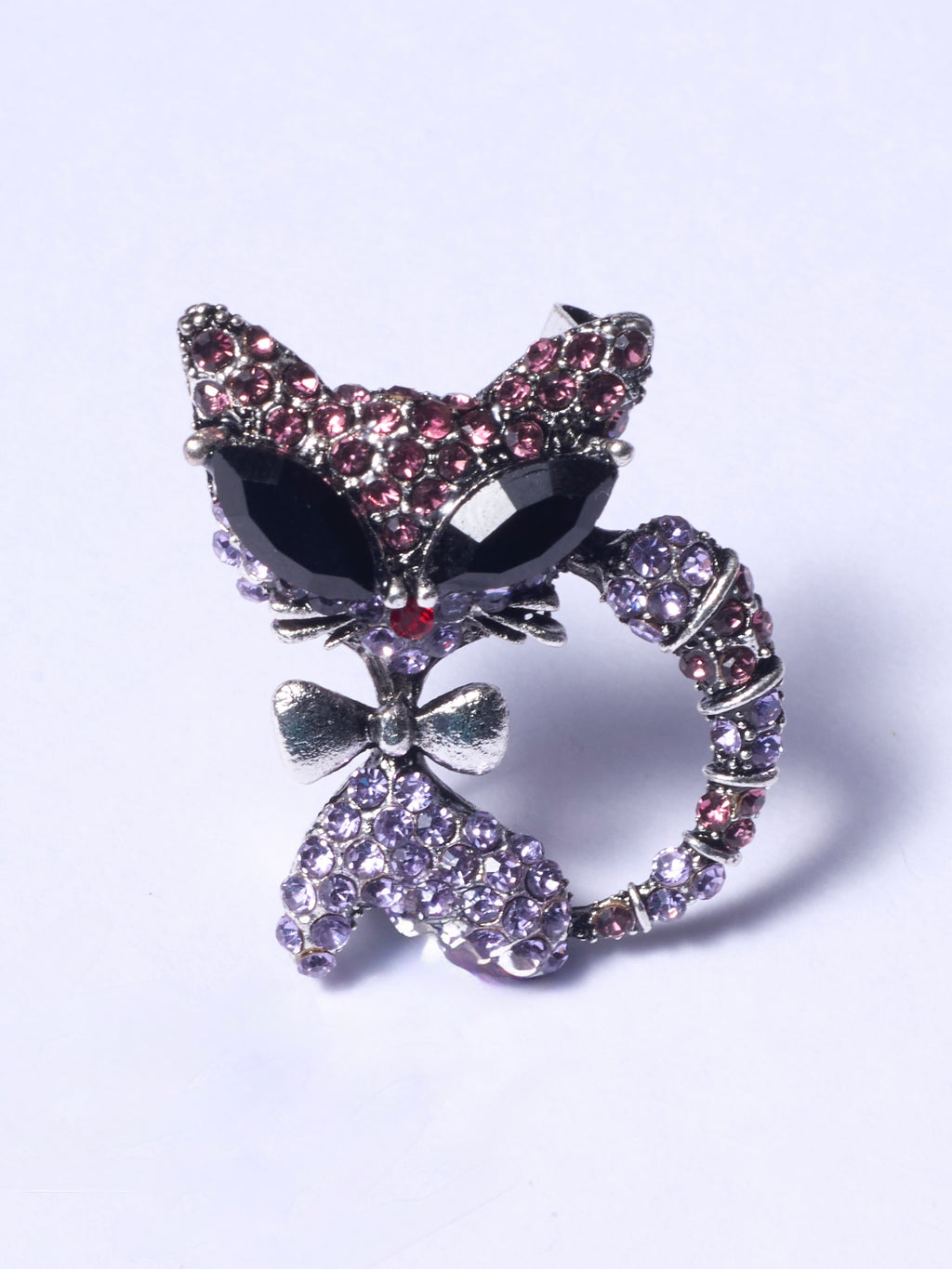 Jeweled Mini Cat Brooch