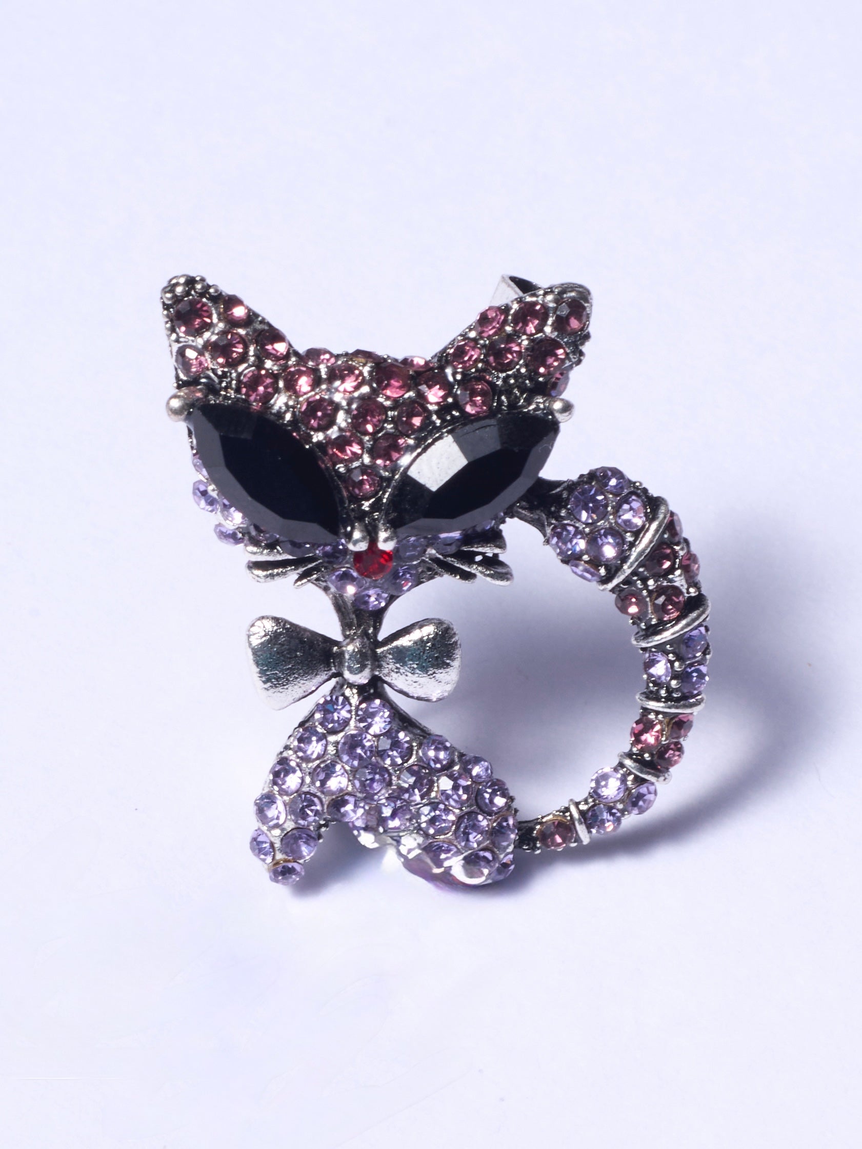 Jeweled Mini Cat Brooch